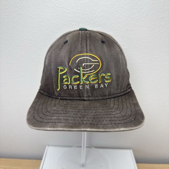 Vintage GREEN BAY PACKERS New Era SNAPBACK Hat Cap 90s Brown USA Football Thrash - Picture 3 of 11